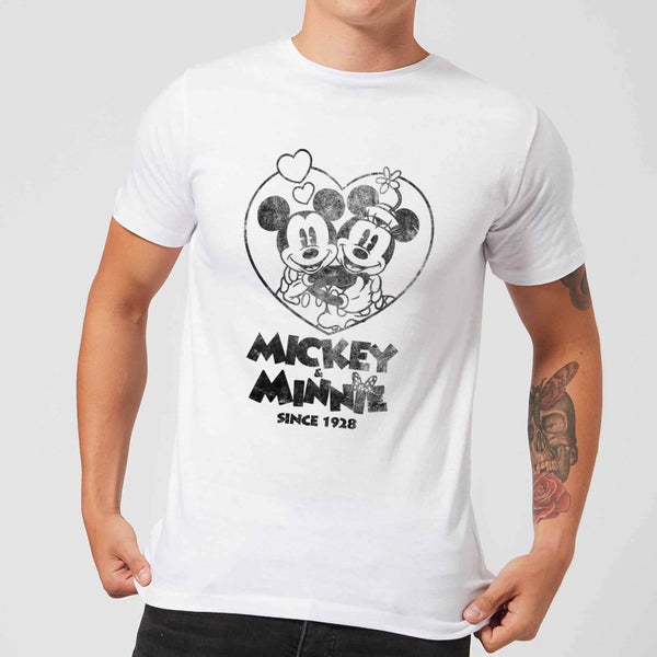 T-Shirt Homme Mickey Mouse et Minnie Depuis 1928 (Disney) - Blanc