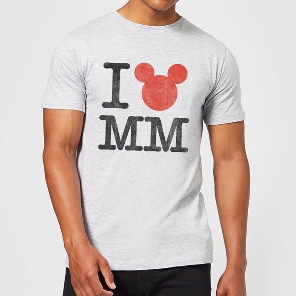 T-Shirt Disney Topolino I Heart MM - Grigio