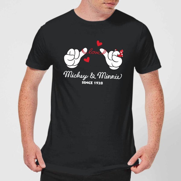 T-Shirt Disney Topolino Love Hands - Nero
