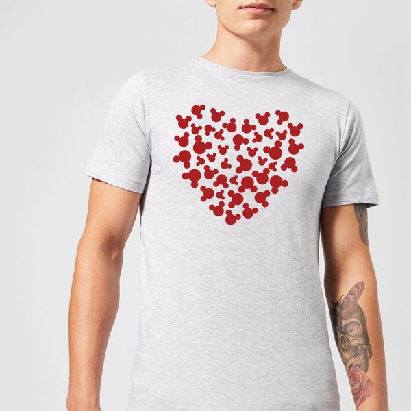 Disney Mickey Mouse Heart Silhouette T-Shirt - Grau