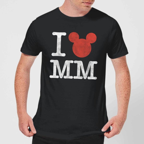Camiseta Disney Mickey Mouse I Love MM - Hombre - Negro