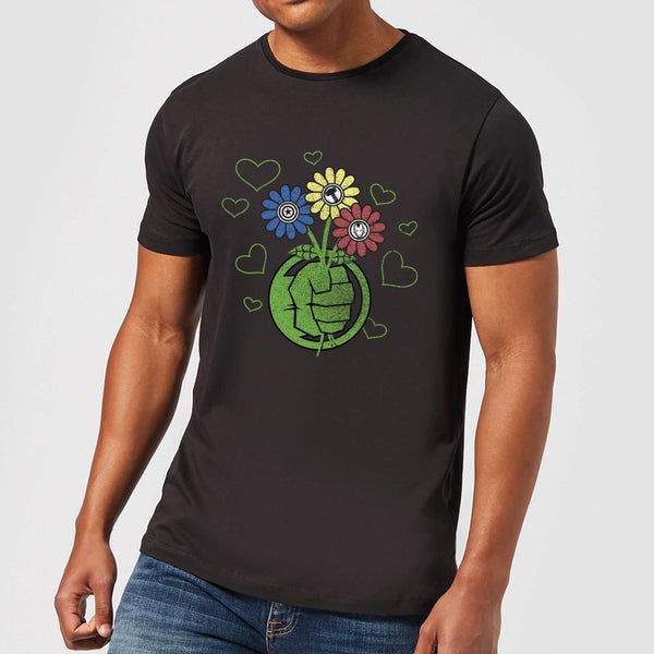 Marvel Avengers Hulk Flower Fist T-Shirt - Black