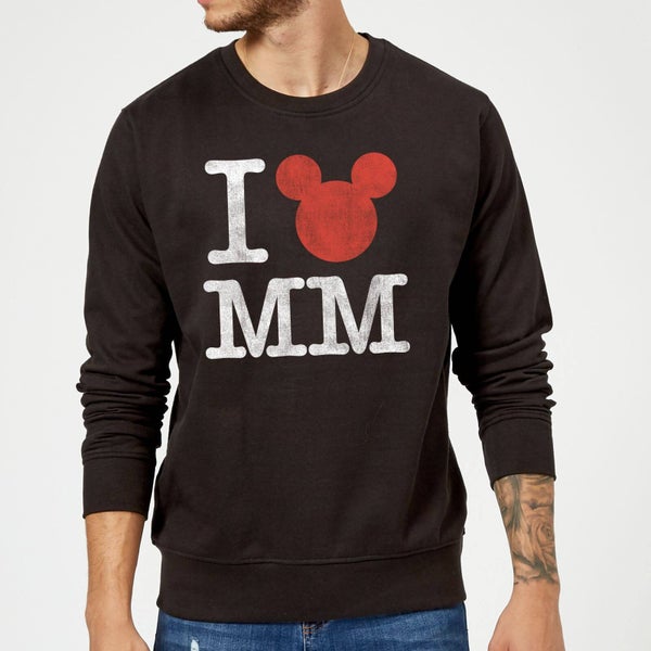 Sudadera Disney Mickey Mouse I Love MM - Hombre - Negro