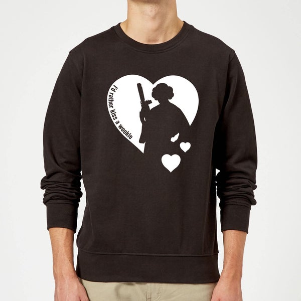 Sweat Homme Leia I'd Rather Kiss A Wookie (Star Wars) - Noir