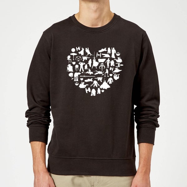 Star Wars Valentine's Heart Montage Sweatshirt - Black