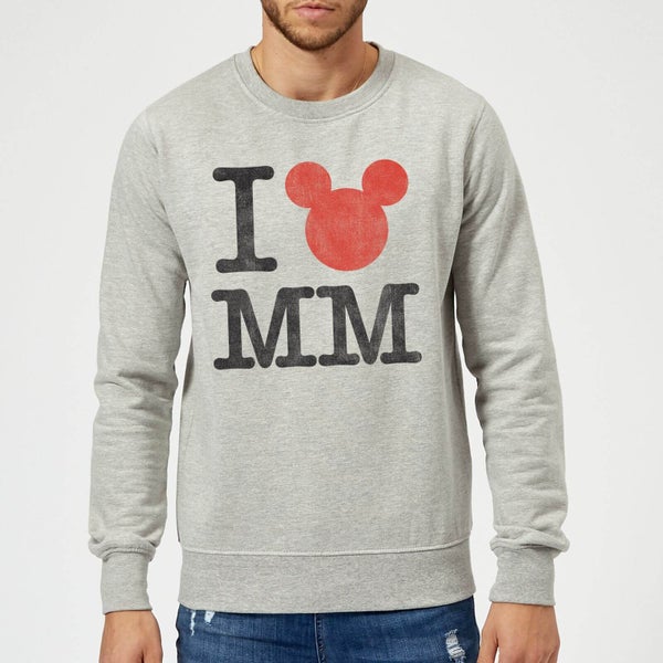 Disney Mickey Mouse I Heart MM Sweatshirt - Grey