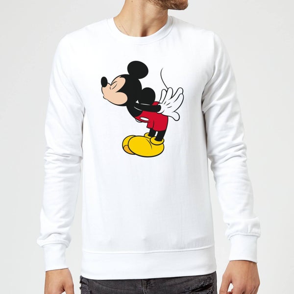 Sudadera Disney Mickey Mouse Beso - Hombre - Blanco