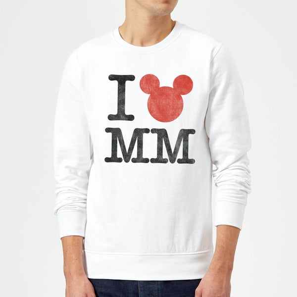 Sudadera Disney Mickey Mouse I Love MM - Hombre - Blanco