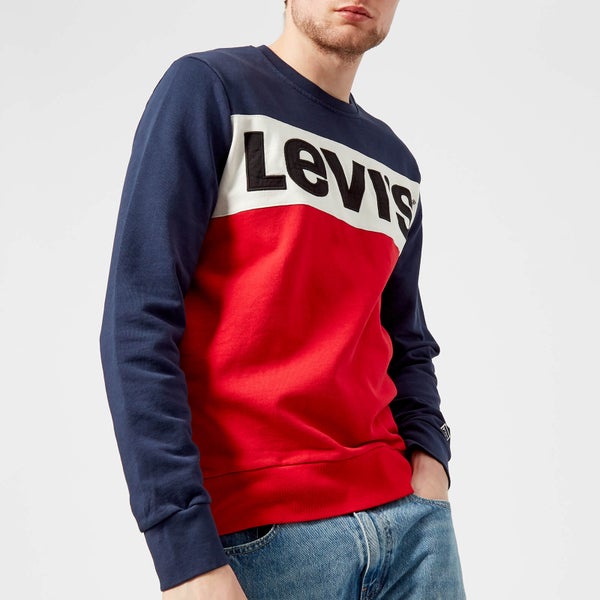 Levi's Men's Colorblock Crew Sweatshirt - Peacoat/Marshmallow/Red