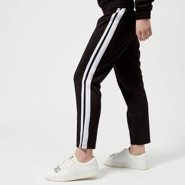 Juicy Couture Women's Stripe Tricot Cropped Trackpants - Pitch Black