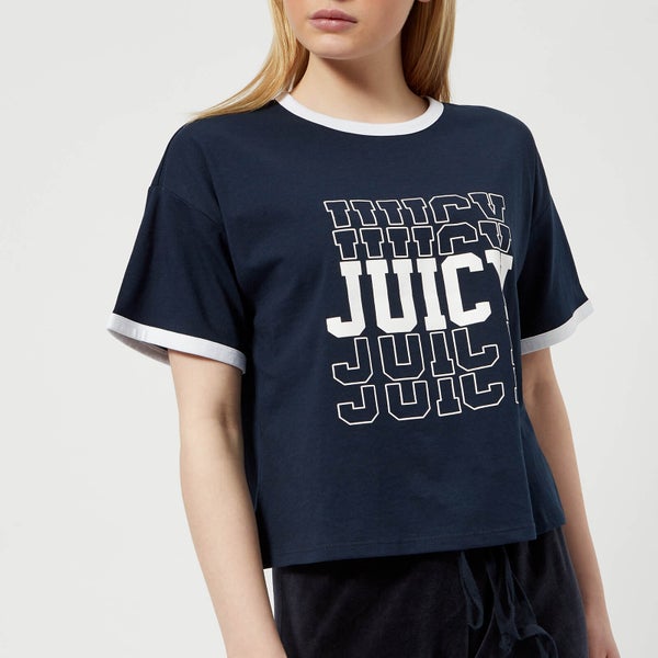 Juicy Couture Women's Juicy Mirrored Logo Graphic T-Shirt - Regal