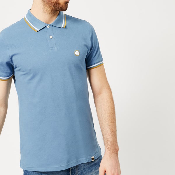 Pretty Green Men's Bassline Short Sleeve Polo Shirt - Mid Blue