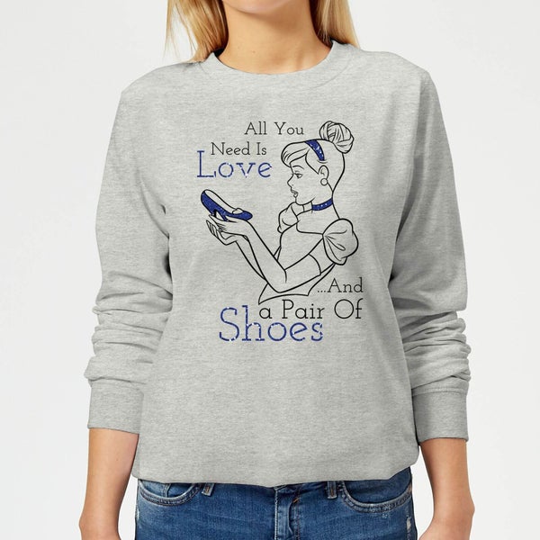 Disney Princess Cinderella All You Need Is Love Women's Sweatshirt - Grey