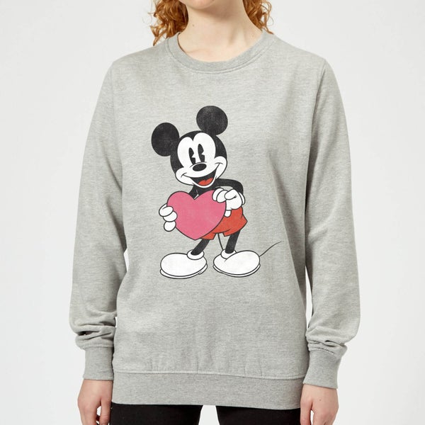 Disney Mickey Mouse Heart Gift Women's Sweatshirt - Grey