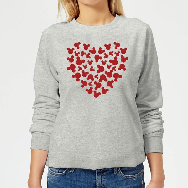 Disney Mickey Mouse Heart Silhouette Women's Sweatshirt - Grey