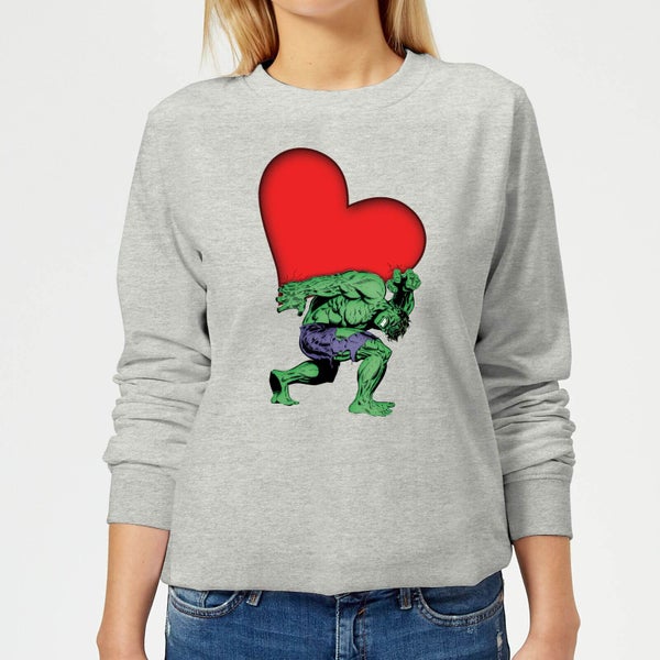 Marvel Comics Hulk Heart Women's Sweatshirt - Grey