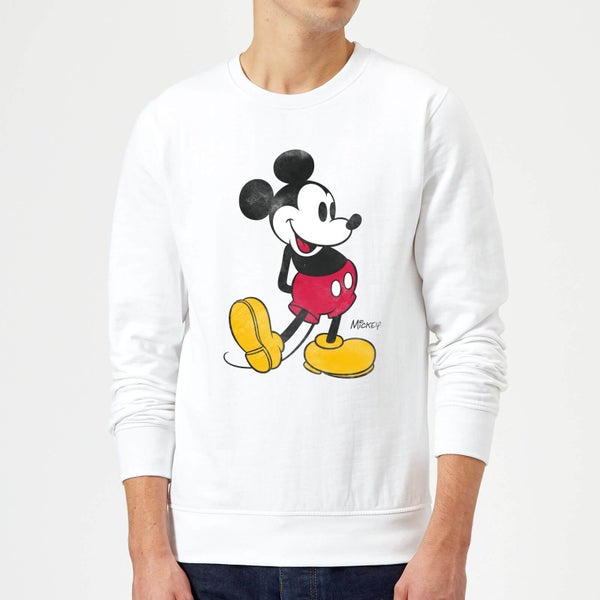 Sweat Homme Mickey Mouse Pose Classique (Disney) - Blanc