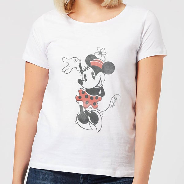T-Shirt Disney Topolino Minnie Mouse Waving - Bianco - Donna