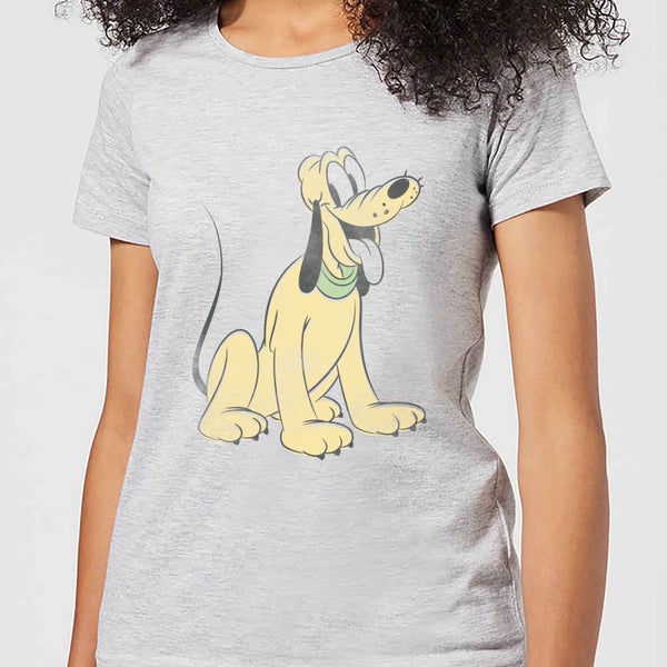 Disney Pluto Zittend Dames T-shirt - Grijs