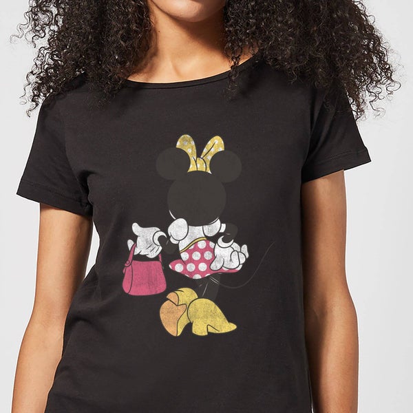 T-Shirt Femme Minnie Mouse de Dos (Disney) - Noir