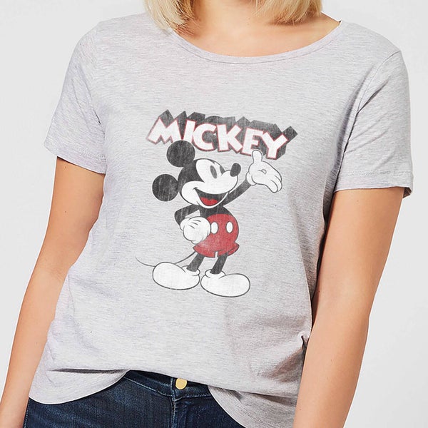 T-Shirt Femme Mickey Mouse Rétro (Disney) - Gris