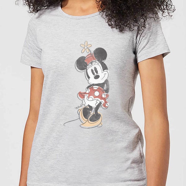 T-Shirt Femme Croquis Minnie Mouse Classique (Disney) - Gris