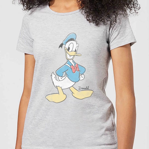 Disney Donald Duck Klassieke Pose Dames T-shirt - Grijs