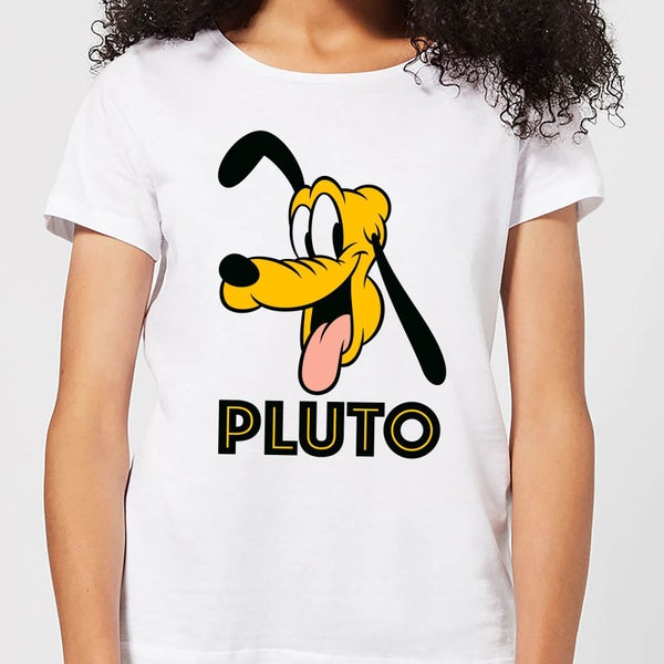 Disney Mickey Mouse Pluto Face Frauen T-Shirt - Weiß