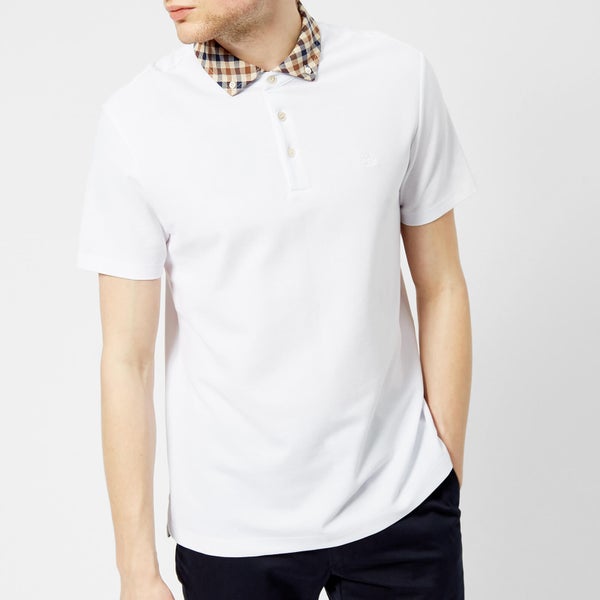 Aquascutum Men's Coniston CC Collar Short Sleeve Polo Shirt - White