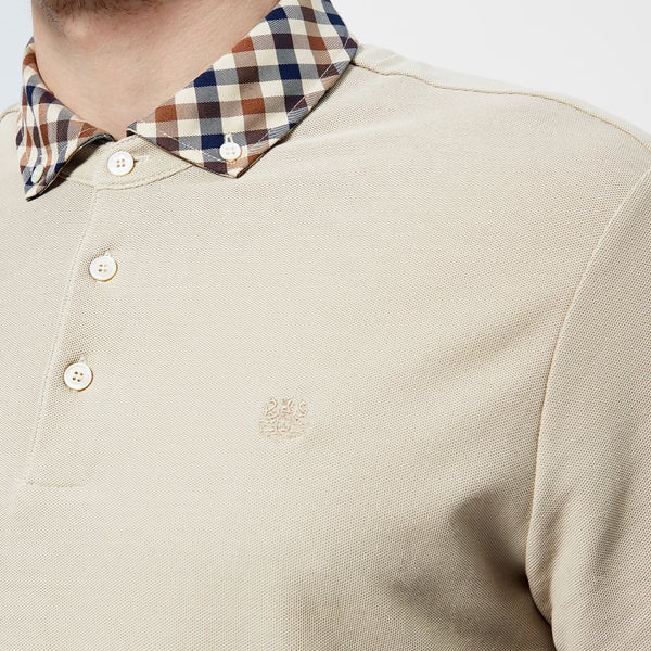 Aquascutum Men's Coniston CC Collar Short Sleeve Polo Shirt - Beige
