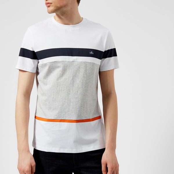 Aquascutum Men's Roeburn Block Colour Stripe T-Shirt - White