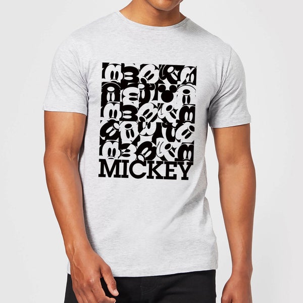 Disney Mickey Mouse Block Grid T-Shirt - Grey