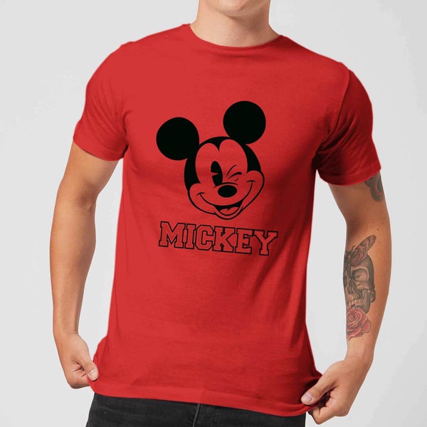 Camiseta Disney Mickey Mouse Guiño - Hombre - Rojo