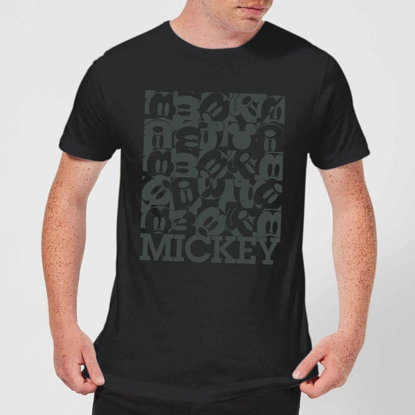 Disney Mickey Mouse Block Grid T-Shirt - Schwarz