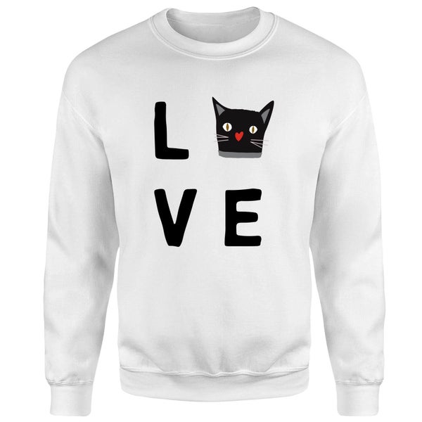 Cat Love Pullover - Weiß