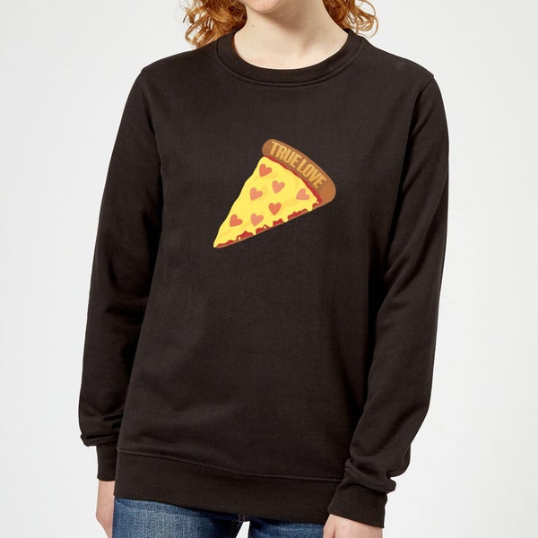 True Love Pizza Women's Sweatshirt - Black
