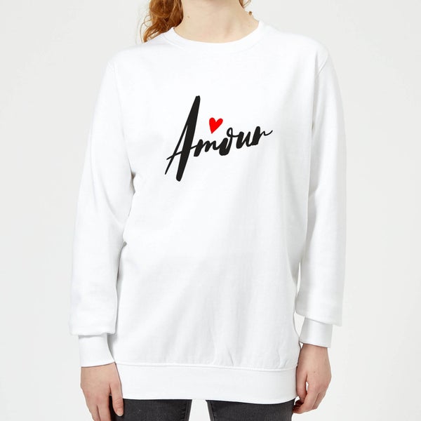 Amour Script Women's Sweatshirt - White