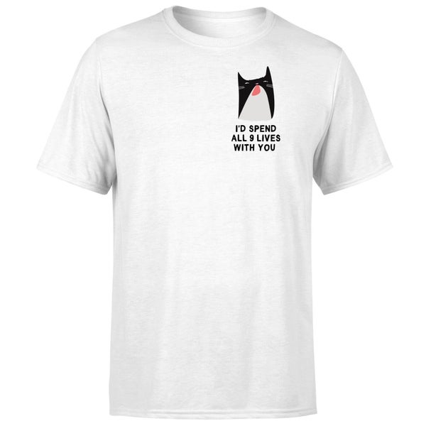 I'd Spend All 9 Lives With You T-shirt - Wit