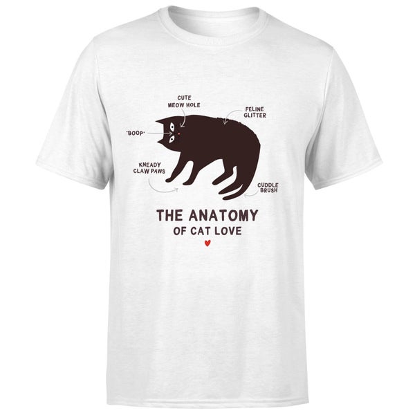 The Anatomy Of Cat Love T-shirt - Wit