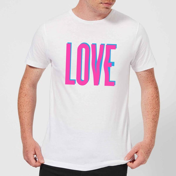 T-Shirt Homme Love Glitch - Blanc