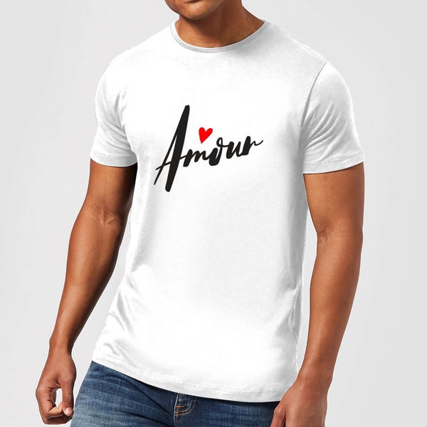T-Shirt Homme Amour Script - Blanc