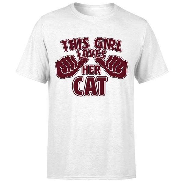This Girl Loves Her Cat T-shirt - Wit