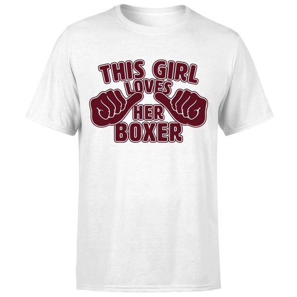 T-Shirt Homme This Girl Loves Her Boxer - Blanc