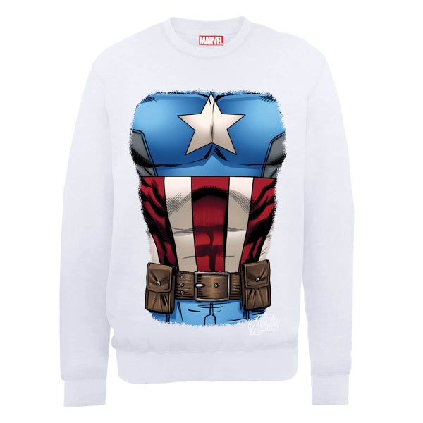 Marvel Avengers Assemble Captain America Chest Trui - Wit