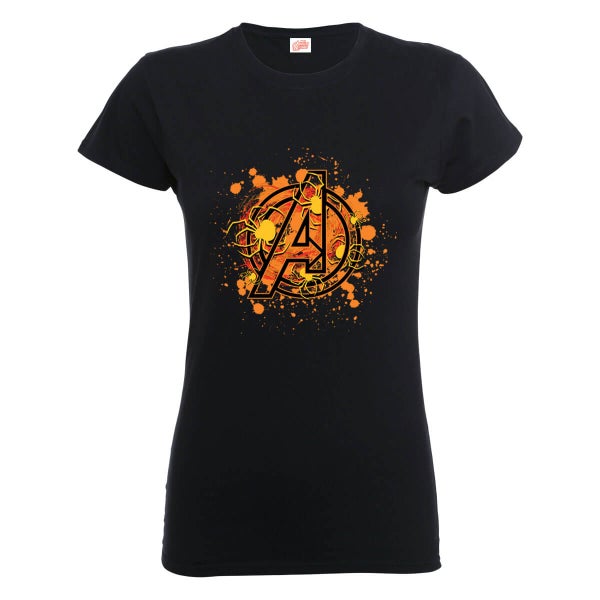 Marvel Avengers Assemble Halloween Spider Logo Women's T-Shirt - Black