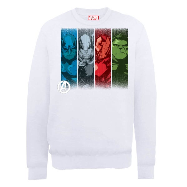Marvel Avengers Assemble Team Poses Sweatshirt - White