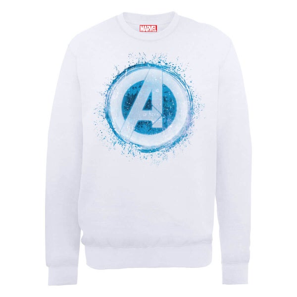 Sweat Homme Marvel Avengers Assemble - Logo Brillant - Blanc