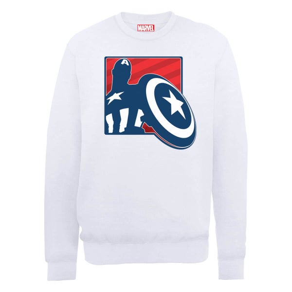 Sweat Homme Marvel Avengers Assemble - Captain America Badge - Blanc