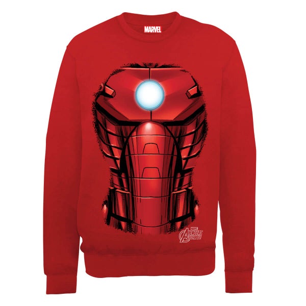 Marvel Avengers Assemble Iron Man Chest Burst Sweatshirt - Red