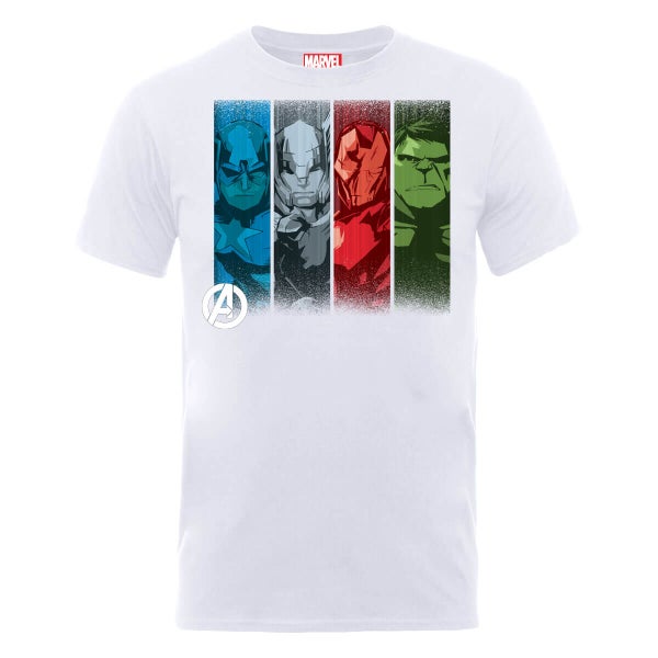 Marvel Avengers Assemble Team Poses T-shirt - Wit